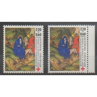 Timbres - France - Poste - 1987 - No 2498 - 2498a - Santé ou Croix-Rouge