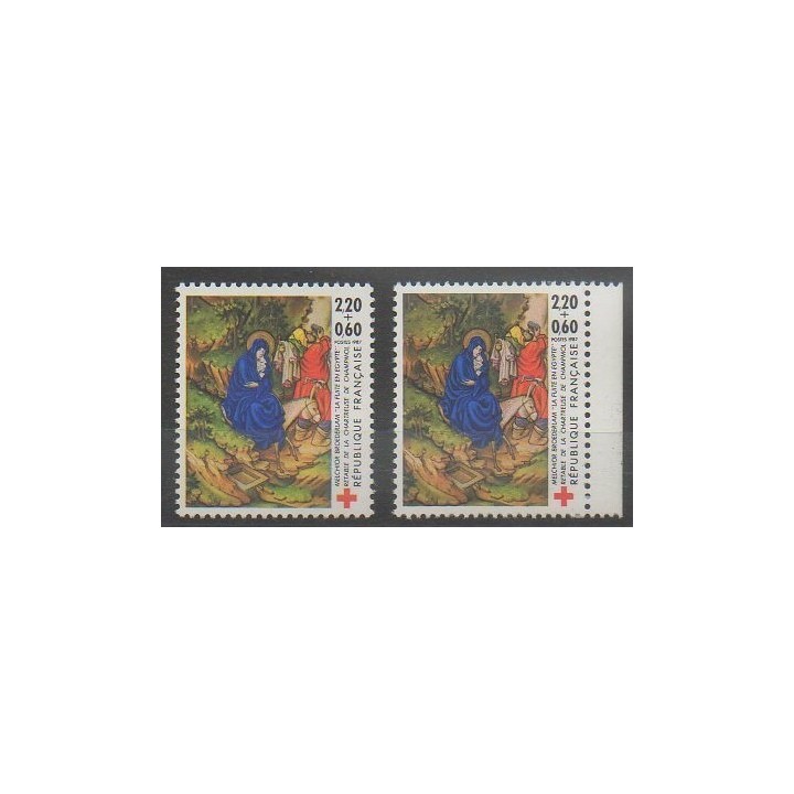 Timbres - France - Poste - 1987 - No 2498 - 2498a - Santé ou Croix-Rouge