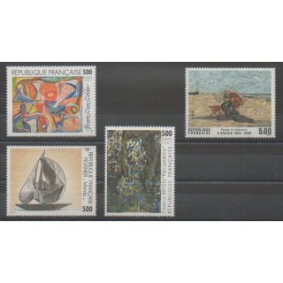 Stamps - France - Poste - 1987 - Nb 2473/2474 - 2493/2494 - Paintings