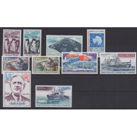 Stamps - French Southern and Antarctic Territories - Complete year - 1980 - Nb 86/91 et PA61/PA64