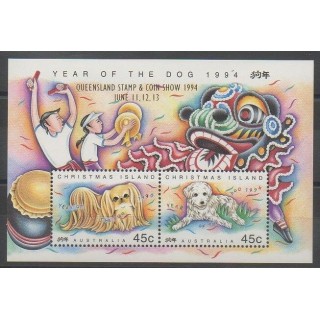 Stamps - Christmas (Island) - 1994 - Nb BF15 - Dogs - Exhibition
