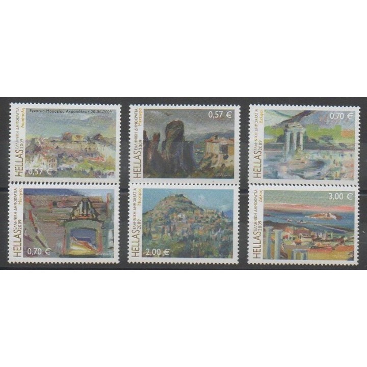 Stamps - Greece - 2009 - Nb 2482/2487 - Paintings