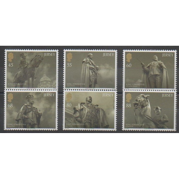 Timbres - Jersey - 2013 - No 1787/1792 - Monuments - Royauté - Principauté