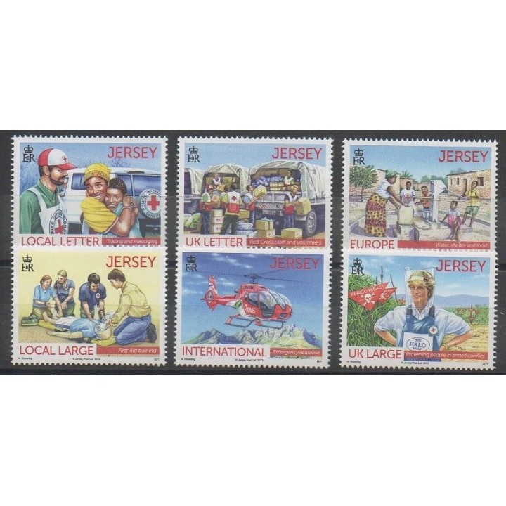 Timbres - Jersey - 2013 - No 1815/1820 - Santé ou Croix-Rouge