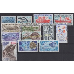 Stamps - French Southern and Antarctic Territories - Complete year - 1977 - Nb 64/73 et PA 48/50