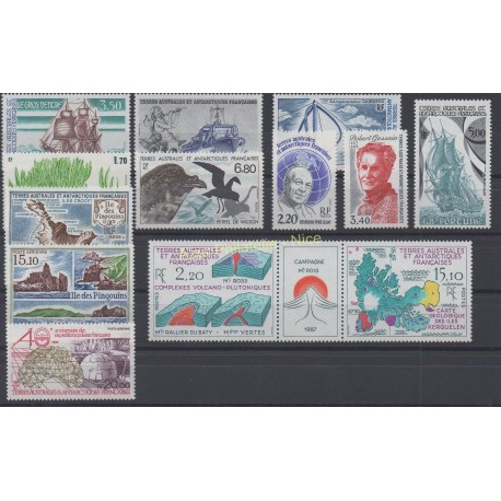 Stamps - French Southern and Antarctic Territories - Complete year - 1988 - Nb 130/139 et PA100/PA102