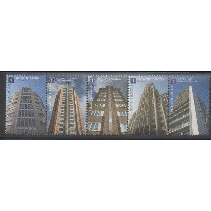 Timbres - Belgique - 2010 - No 4030/4034 - Monuments