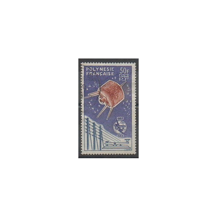 Timbres - Polynésie - 1965 - No PA10 - Télécommunications - Oblitéré