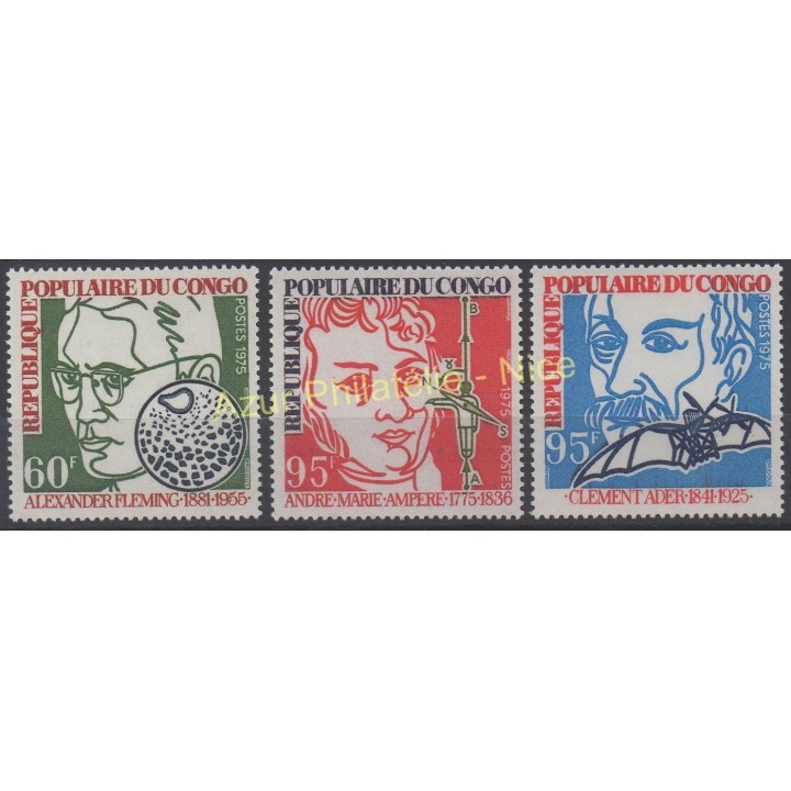 Stamps - Theme celebrities - Congo (Republic of) - 1975 - Nb 405/407