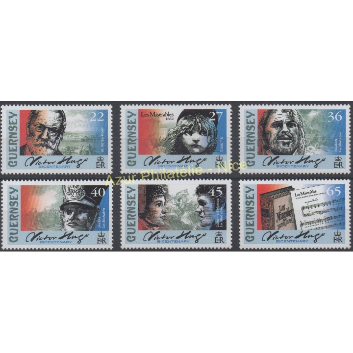 Timbres - Thème célébrités - Guernesey - 2002 - No 923/928