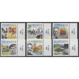 Timbres - Thème célébrités - Guernesey - 1999 - No 837/842
