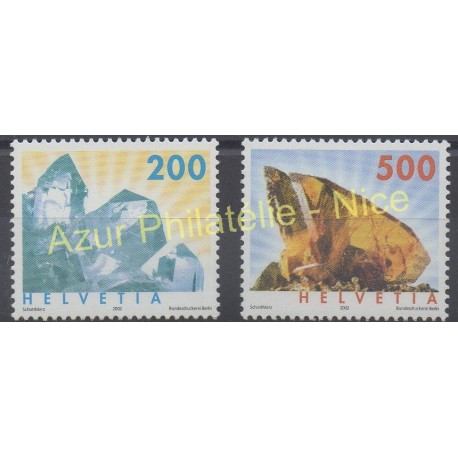 Suisse - 2002 - No 1732/1733 - Minéraux - pierres précieuses