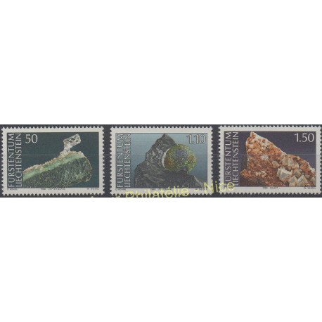 Liechtenstein - 1989 - No 922/924 - Minéraux - pierres précieuses