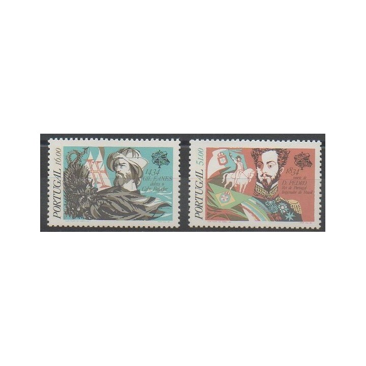 Stamps - Portugal - 1984 - Nb 1620/1621 - Celebrities - Various Historics Themes