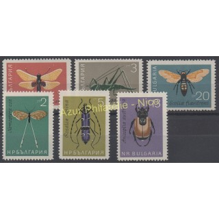 Timbres - Thème insectes - Bulgarie - 1964 - No 1247/1252