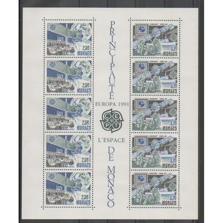 Stamps - Monaco - Blocks and sheets - 1991 - Nb BF52 - Space - Europa