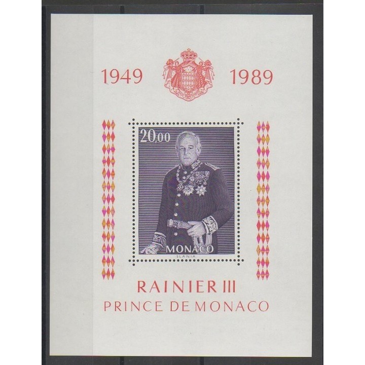 Timbres - Monaco - Blocs et feuillets - 1989 - No BF45 - Royauté - Principauté