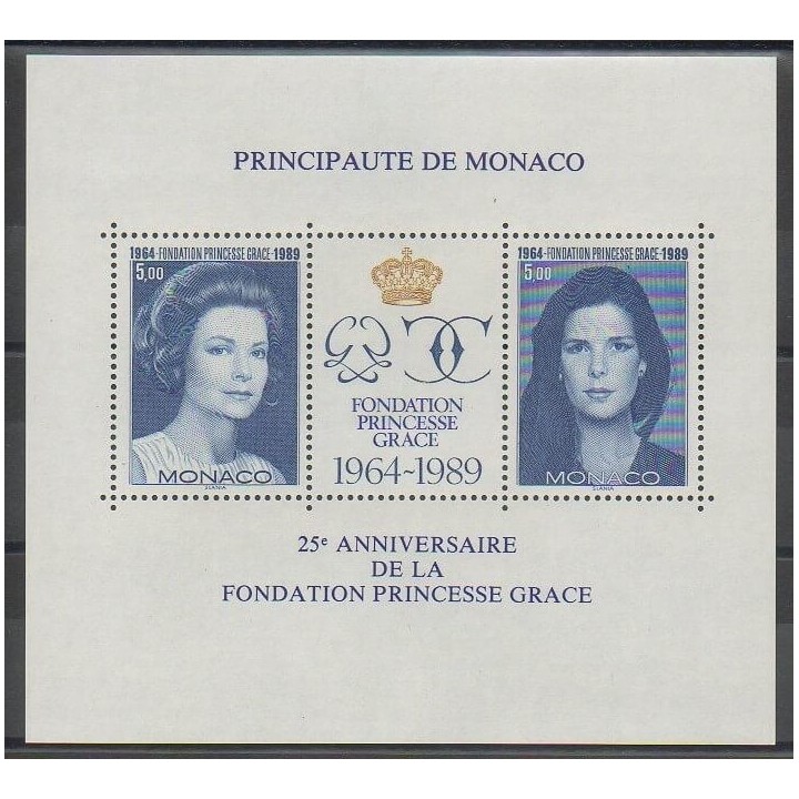 Timbres - Monaco - Blocs et feuillets - 1989 - No BF48 - Royauté - Principauté