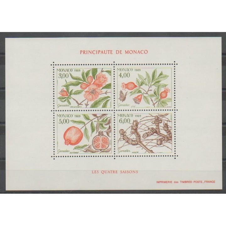 Stamps - Monaco - Blocks and sheets - 1989 - Nb BF44 - Fruits