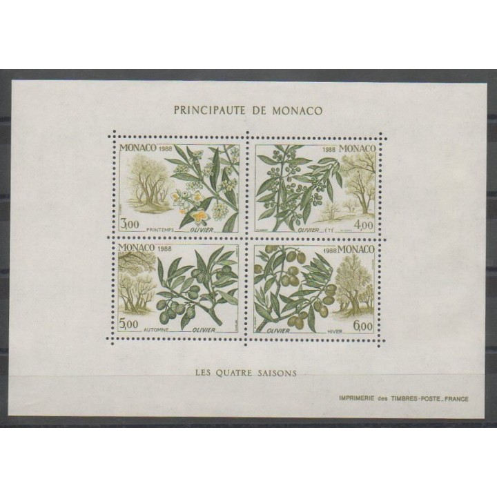 Timbres - Monaco - Blocs et feuillets - 1988 - No BF43 - Arbres - Fruits