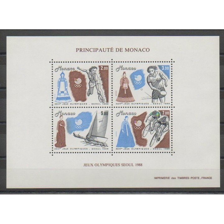 Stamps - Monaco - Blocks and sheets - 1988 - Nb BF42 - Summer Olympics