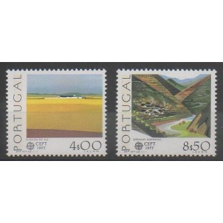 Timbres - Portugal - 1977 - No 1340/1341 - Sites  - Europa