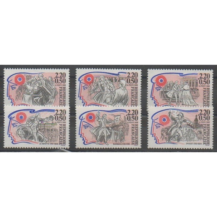 Timbres - France - Poste - 1989 - No 2564/2569 - Révolution Française