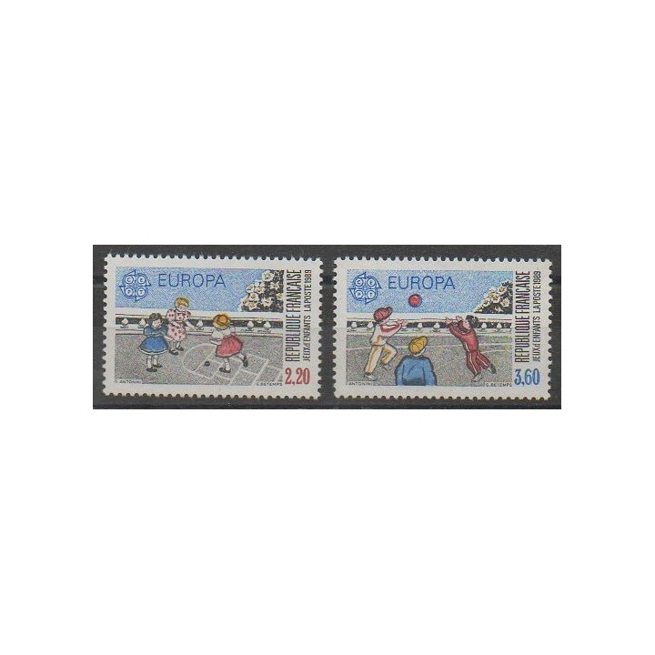 Timbres - France - Poste - 1989 - No 2584/2585 - Enfance - Europa