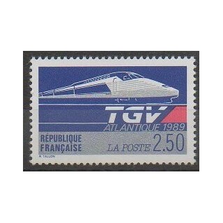 Timbres - France - Poste - 1989 - No 2607 - Chemins de fer