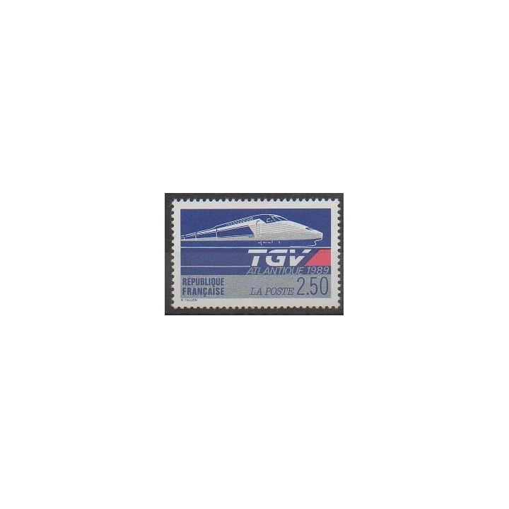 Timbres - France - Poste - 1989 - No 2607 - Chemins de fer