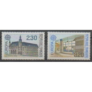 Timbres - France - Poste - 1990 - No 2642/2643 - Service postal - Europa