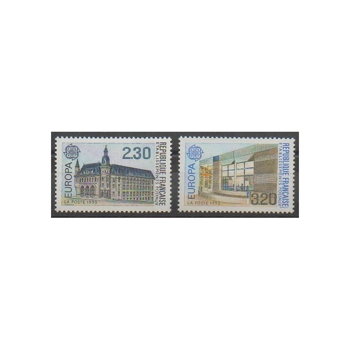 Timbres - France - Poste - 1990 - No 2642/2643 - Service postal - Europa