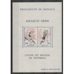 Monaco - Blocs et feuillets - 1986 - No BF35 - Coupe du monde de football