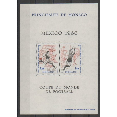 Monaco - Blocs et feuillets - 1986 - No BF35 - Coupe du monde de football