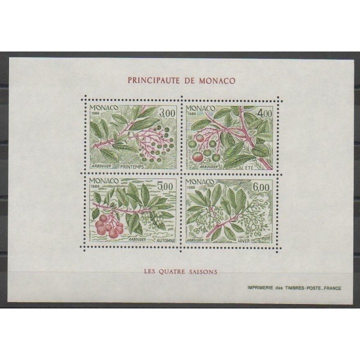 Timbres - Monaco - Blocs et feuillets - 1986 - No BF36 - Flore - Fruits