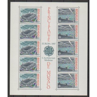 Timbres - Monaco - Blocs et feuillets - 1987 - No BF37 - Monuments - Europa