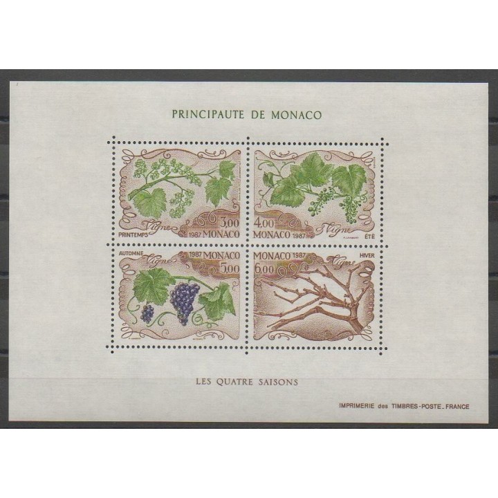 Timbres - Monaco - Blocs et feuillets - 1987 - No BF38 - Flore - Fruits