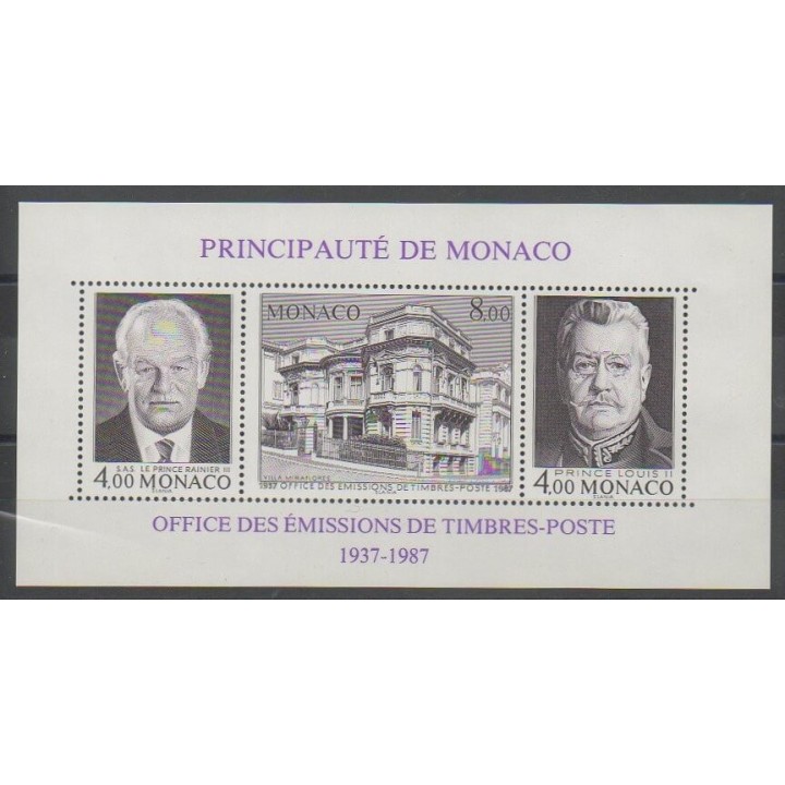 Timbres - Monaco - Blocs et feuillets - 1987 - No BF39 - Royauté - Principauté