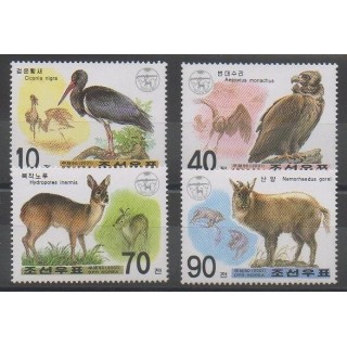 Stamps - North Korea - 2001 - Nb 3117/3120 - Birds - Mamals