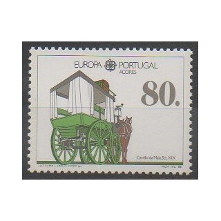 Timbres - Portugal (Açores) - 1988 - No 379 - Transports  - Europa