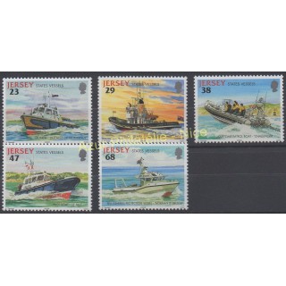 Timbres - Thème bateaux - Jersey - 2002 - No 1010/1014