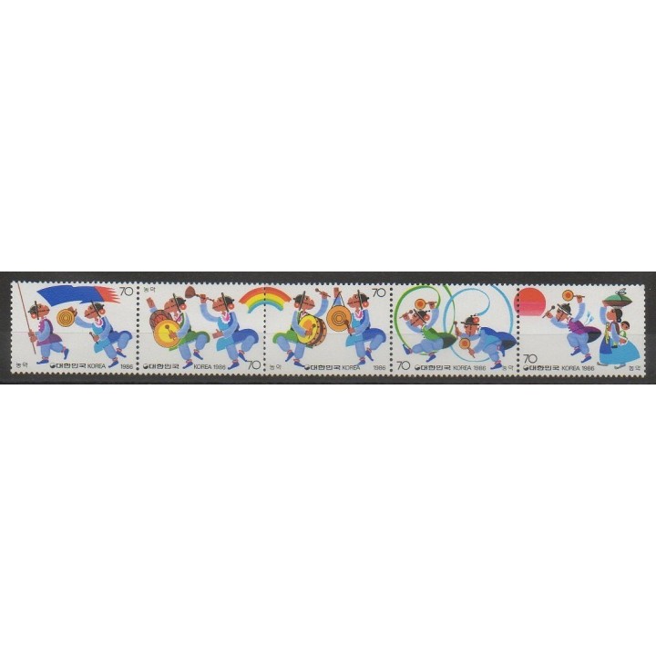 Stamps - South Korea - 1986 - Nb 1318/1322 - Music