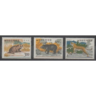Timbres - Corée du Sud - 1966 - No 448/450 - Mammifères