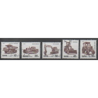 Timbres - Corée du Nord - 1995 - No 2603/2607 - Transports  - Oblitéré