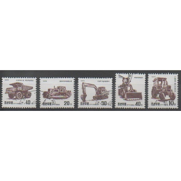 Timbres - Corée du Nord - 1995 - No 2603/2607 - Transports  - Oblitéré