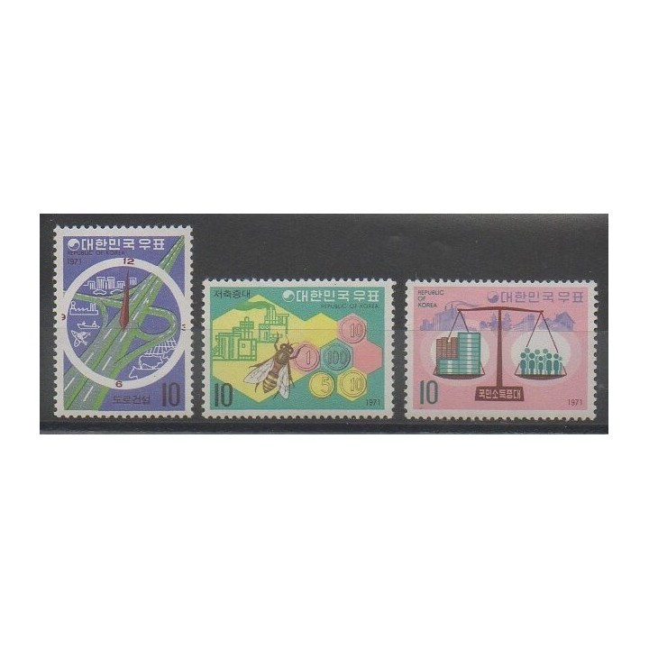 Stamps - South Korea - 1971 - Nb 630/632