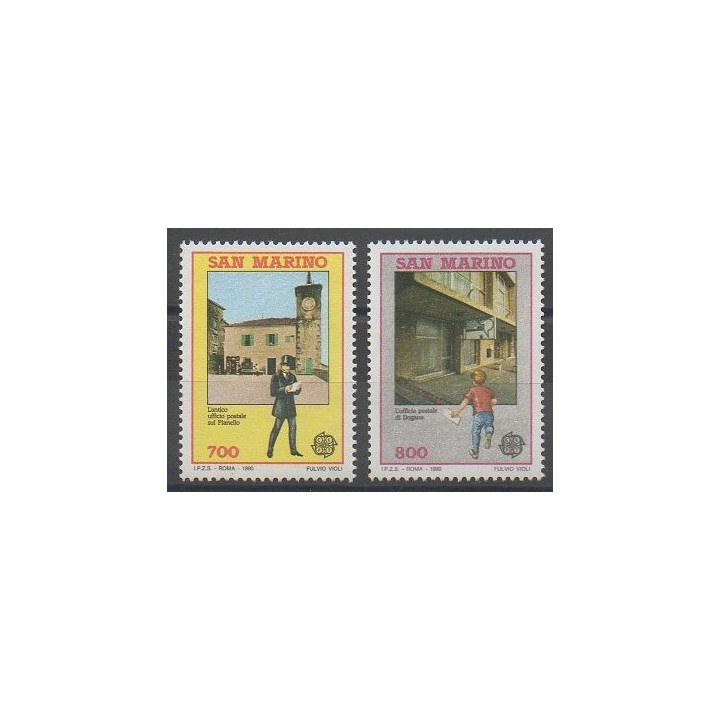 Timbres - Saint-Marin - 1990 - No 1226/1227 - Service postal - Europa