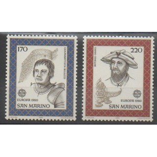 Timbres - Saint-Marin - 1980 - No 1011/1012 - Célébrités - Europa