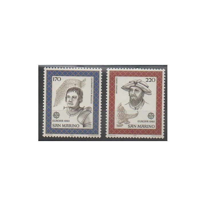 Timbres - Saint-Marin - 1980 - No 1011/1012 - Célébrités - Europa