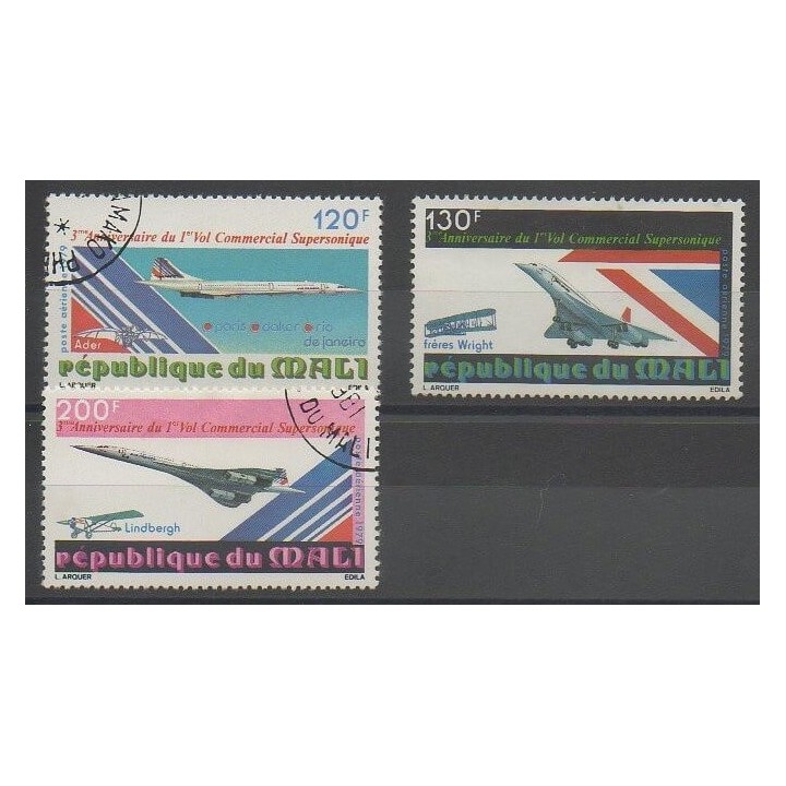 Timbres - Mali - 1979 - No PA351/PA353 - Aviation - Oblitéré
